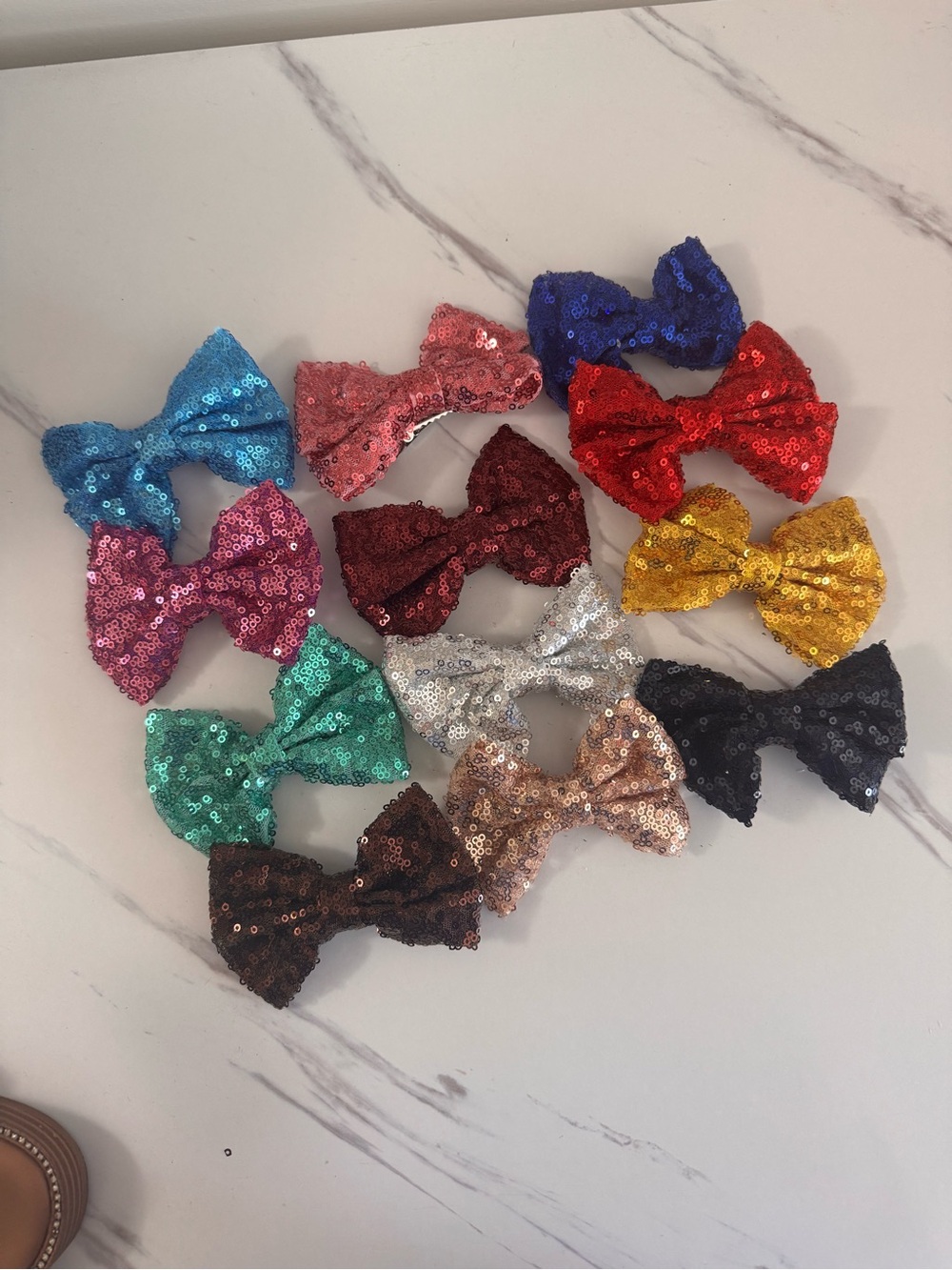 Sequin Bow Hair Clips for Kids - Assorted Colors